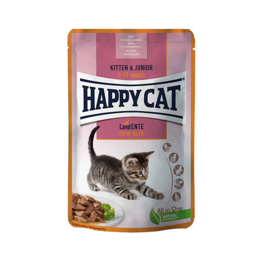 Happy Cat kapsička Kitten & Junior Land-Kačica 85 g Happy Cat kapsička Kitten & Junior Land-Kačica 85 g