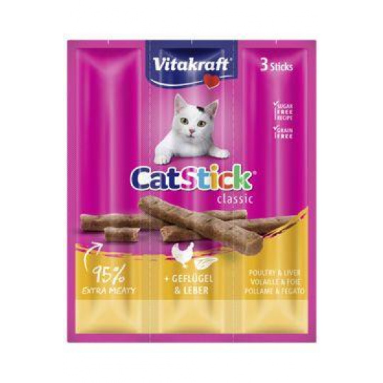 Vitakraft Cat pochoutka Stick Clasic Poultry/Liver 3ks