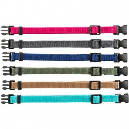 Balenie nylon.rozlišovacích obojkov pre šteniatka S-M 17-25cm/10mm, fuchs,šedá,mod,khaki,oriešok,ocean