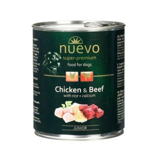 Nuevo pes Junior Kuřecí a Hovězí konz. 800g