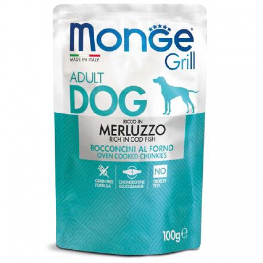 MONGE GRILL kapsička s treskou pre psy 100 g