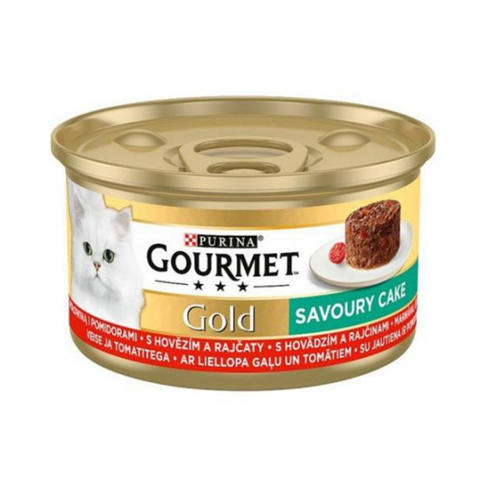 Nestlé GOURMET GOLD Savoury Cake s hovädzím a paradajkou konz.12x85 g Nestlé GOURMET GOLD Savoury Cake s hovädzím a paradajkou konz.12x85 g