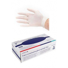 Rukavice hniezdo.vyš.CVET latex S/100ks bez púdru, biele
