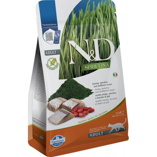 Farmina N&D cat SPIRULINA (GF) adult, sleď & goji 0,3 kg