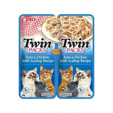 Churu Cat Twin Packs Tuniak&Kuracie&Mušľa v Vývare 2x40g