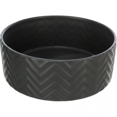 Keramická miska vrúbkovaná, čierna