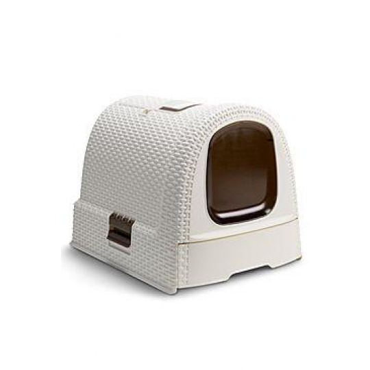 Curver WC mačka kryté domček Rattan 39x39x51cm mocha