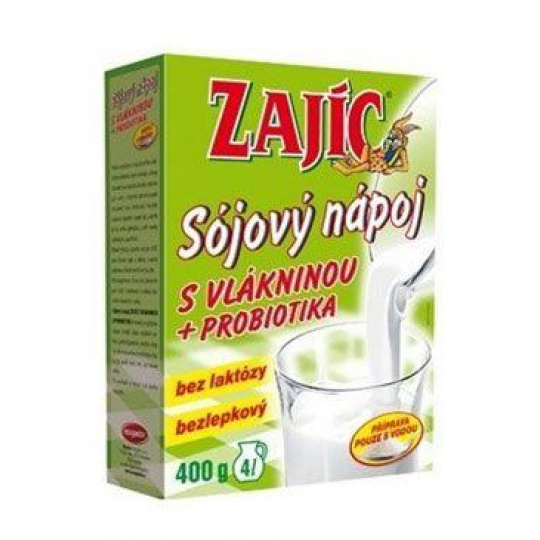 Nápoj Zajac sójový s vlákninou+probiotiká krabička 400g