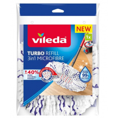VILEDA TURBO 3w1 příslušenství pro mytí podlah Mopovací podložky Mikrovlákno 1 kusů Bílá VILEDA TURBO 3w1 příslušenství pro mytí podlah Mopovací podložky Mikrovlákno 1 kusů Bílá