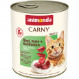 ANIMONDA konzerva CARNY Adult - hovädzie, morka, králik 800g