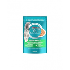 Nestlé PURINA ONE cat Indoor mini filety s tuniakom a zelenými fazuľkami v šťave 26x85g