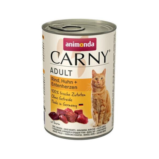 Animonda CARNY® cat Adult hovädzie,kura a kačacie srdiečka bal. 6 x 400 g konzerva