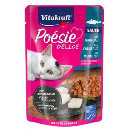 Vitakraft Cat Poésie Délice Sauce kapsička treska 85g
