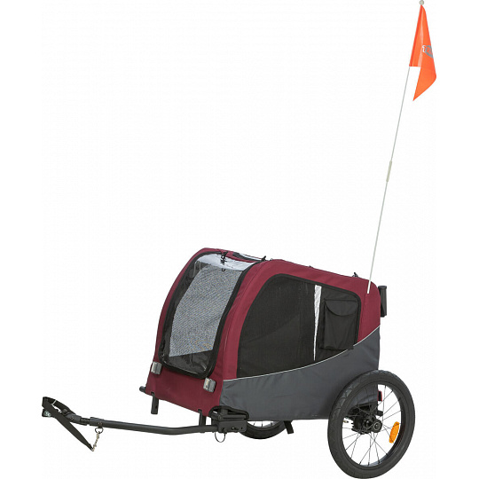 Vozík za kolo, L: 75 × 86 × 80/145 cm, do 30 kg, šedá/červená Vozík za kolo, L: 75 × 86 × 80/145 cm, do 30 kg, šedá/červená