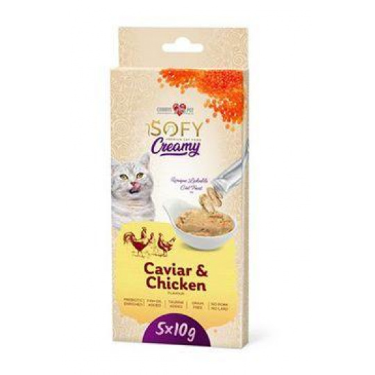 Pochúťka Aiko Cat SOFY Creamy Caviar&Chicken 5x10g