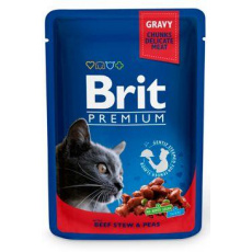 Brit Premium Cat kapsička with Beef Stew & Peas 100g