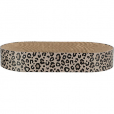 Kartónové škrabacie lôžko LEO, s catnipom, 63 x 10 x 35 cm, hnedá/leopardia