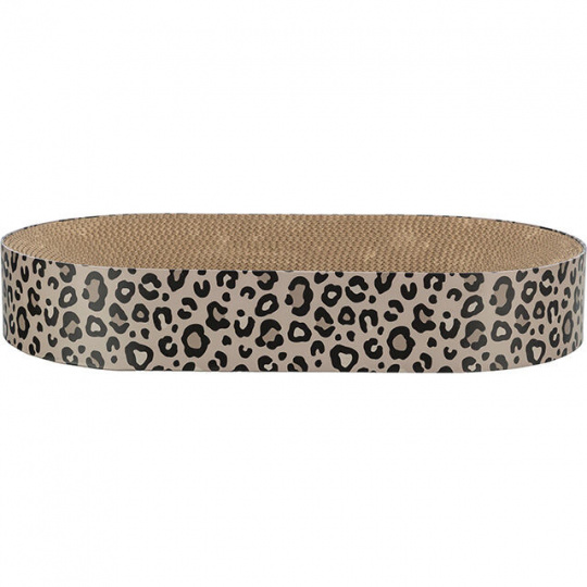 Kartónové škrabacie lôžko LEO, s catnipom, 63 x 10 x 35 cm, hnedá/leopardia