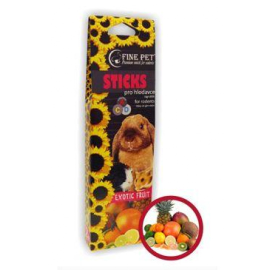 FINE PET Tyčinka Hlodavec Exotické ovocie 2ks/110g