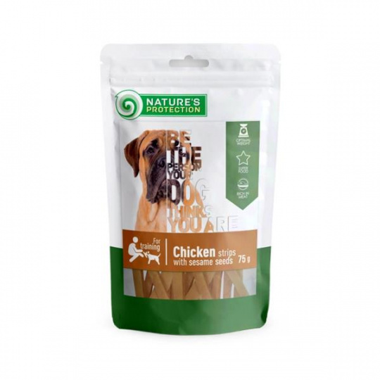 Pamlsok Natures P Snack dog chicken strips with sesame 75 g