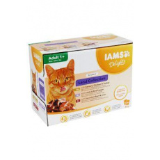 Iams Cat Adult Delights kapsička Land in gravy 12x85g
