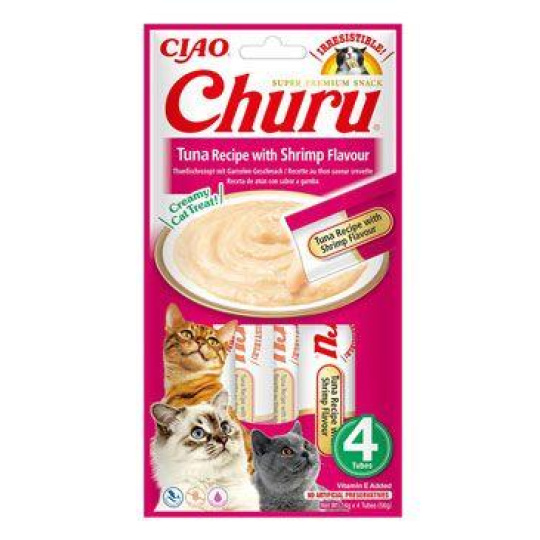 Churu Cat Tuna Recipe with Shrimp Flavour 4x14g