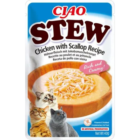 Inaba CIAO Stew Cat Kapsička Kuracie s hrebenatkou 1 ks 40 g