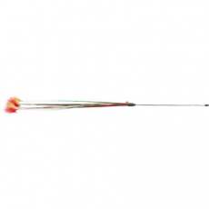 Xmas rod - vianočný hrací prút s pierkami a rolničkou, 31 cm