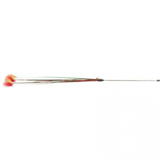 Xmas rod - vianočný hrací prút s pierkami a rolničkou, 31 cm