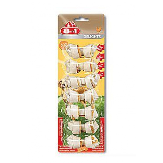Pochúťka 8in1 Delights Chicken Bones XS/7ks