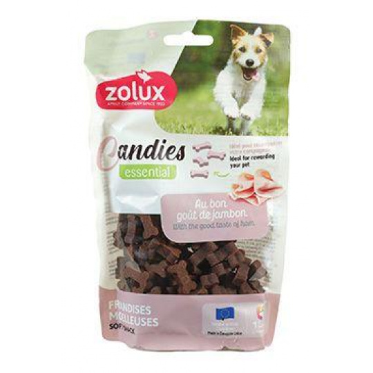 Pochoutka pes CANDIES kostičky šunkové 150g Zolux Pochoutka pes CANDIES kostičky šunkové 150g Zolux