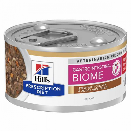 HILLS Diet Feline GI BIOME STRESS s kuraťom a zeleninou Stew konzerva 82 g HILLS Diet Feline GI BIOME STRESS s kuraťom a zeleninou Stew konzerva 82 g