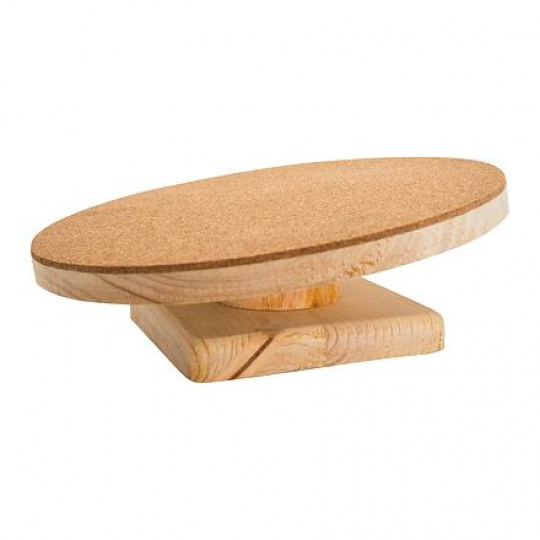 PetBuddy šikmá plošina, bežecký disk pre škrečky, 22 cm, borovicové drevo/korek PetBuddy šikmá plošina, bežecký disk pre škrečky, 22 cm, borovicové drevo/korek