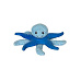 Hračka pes OCTOPUS & STARFISH plyš,TPR modr.27cm Kiwi