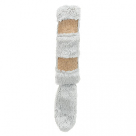 Poduška s chvostom XXL, plyš/juta/catnip, šuštivá, 39cm