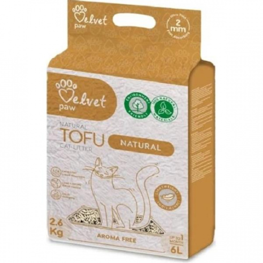 Podstielka pre mačky Velvet Paw Tofu natural 6 l