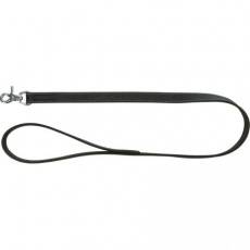 RUSTIC kožené vodítko Heartbeat, M-L: 1,00m/20mm, čierna