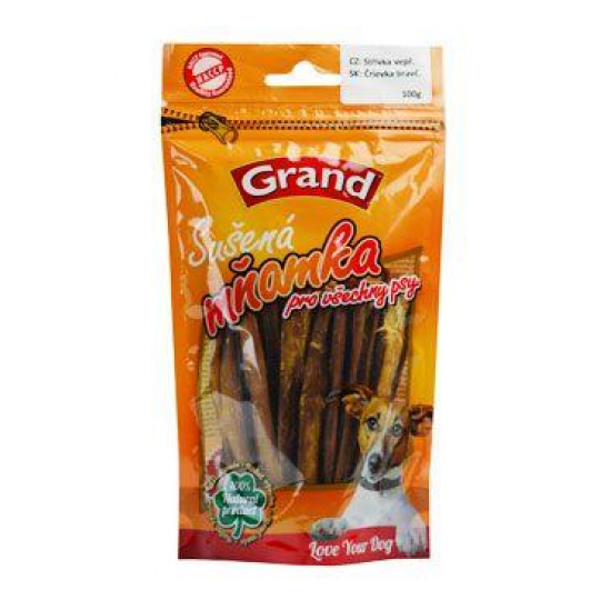 GRAND Dog pôv. Suš. Mňamka črievka 100g