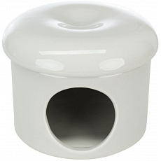 Keramický domček, 1 vchod, odnímateľná strecha, o 16 × 12 cm, tmavosivá