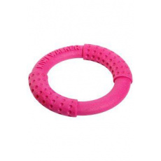 Hračka pes RING MAXI plávajúca.a lietajúci z TPR ruž. Kiwi