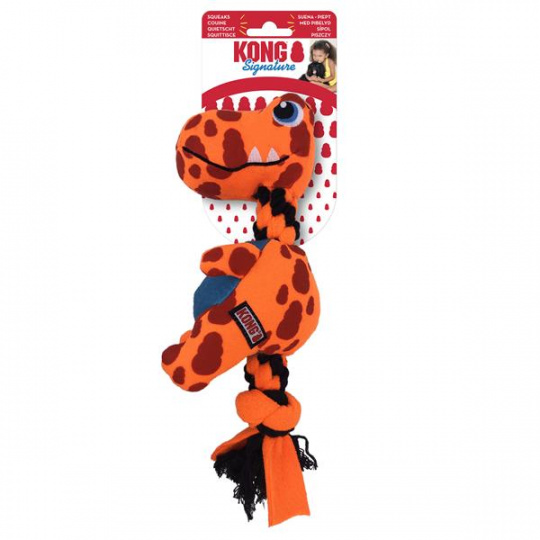 Hračka Kong Dog Signature Dynos Dino s pískatkom mix M polyester Hračka Kong Dog Signature Dynos Dino s pískatkom mix M polyester