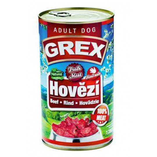 GREX konz. pes hovězí 1280g