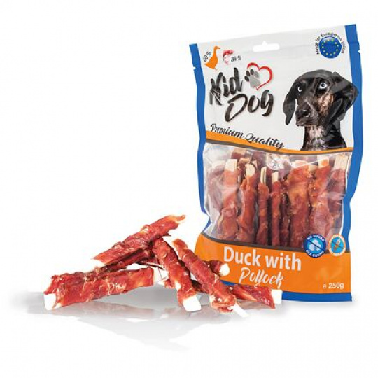 KIDDOG kačacie mäso na plátku z tresky 250 g