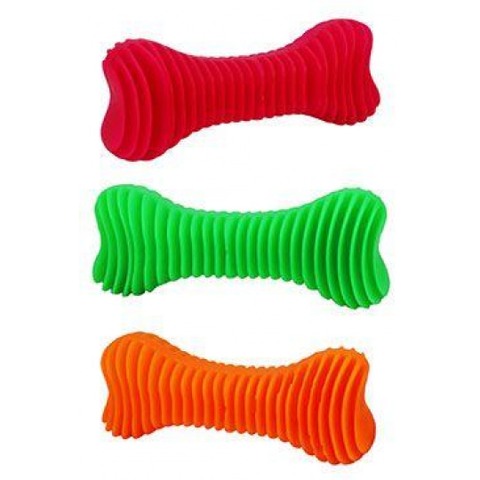 Hračka pes Kosť Dentálna rebrovaná plávajúca 12cm SP