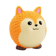 Loptička v dizajne líška, so zvukom, 8 cm, latex, oranžová, HipHop Dog