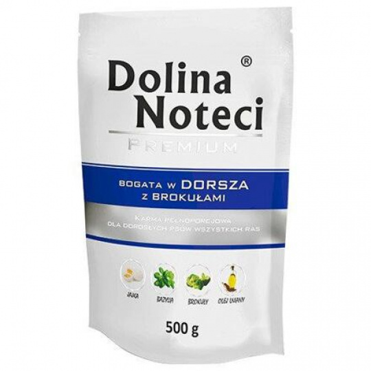 DOLINA NOTECI PREMIUM treska s brokolicou kapsička pre psy 500 g DOLINA NOTECI PREMIUM treska s brokolicou kapsička pre psy 500 g