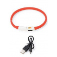 Obojok USB Visio Light LED nabíjací 35cm červený KAR
