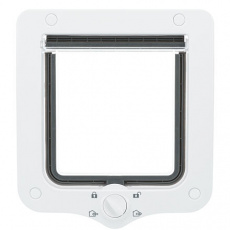 Priechodné dvierka pre mačku, 4-cestné, 20x22cm, biele