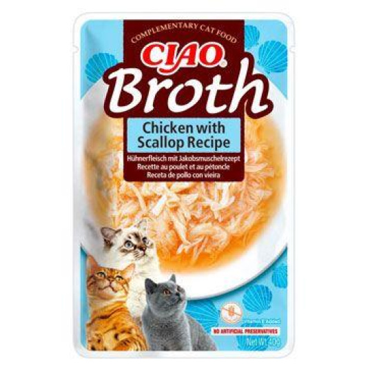 Pamlsok Inaba PS Ciao Broth cat Kuracie s hrebenatkou 1 ks 40 g