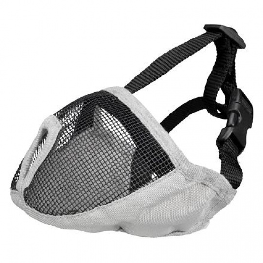 Náhubok pre krátkonosé plemená, polyester S, 23 cm, sivý
